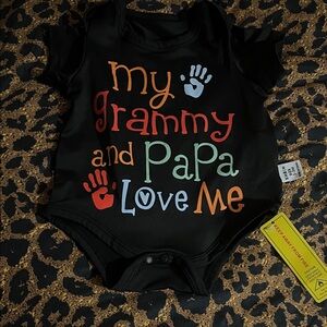 Black Baby Onesie "My Grammy and Papa Love Me"